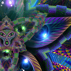 Close-up of Cerebral Bloom sacred geometry wallpaper mural detail