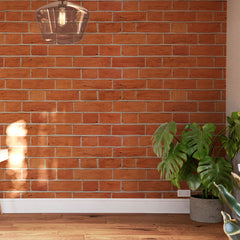 Zingy Red Classic Brick Effect Wallpaper Wall Mural