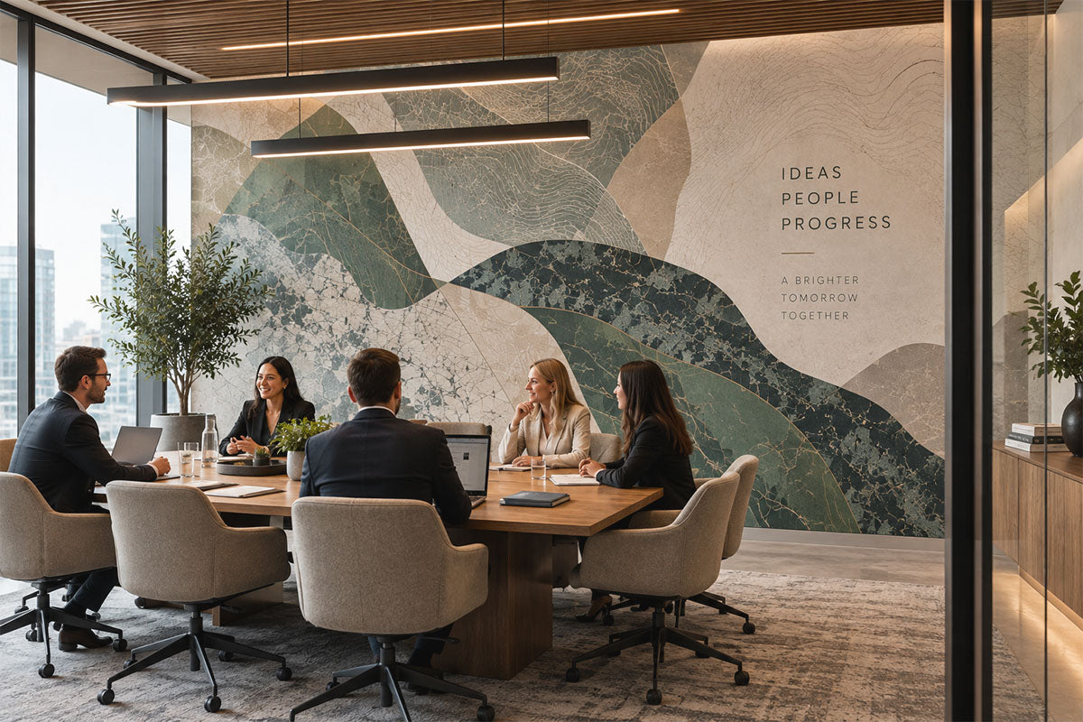 Wallpaper mural in a corporate office