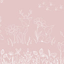Close-up of the Deer Doodles – Pink wallpaper mural by Oliver Robins