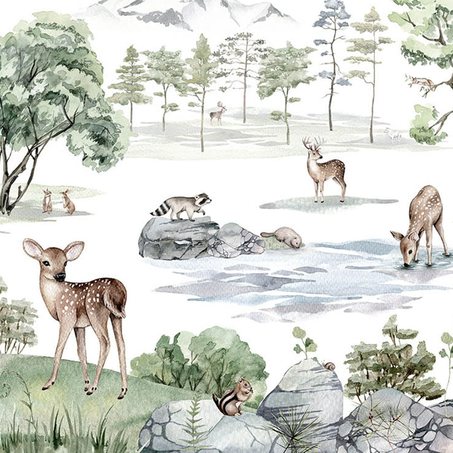 Close-up of the Deer Forest – Winter wallpaper mural