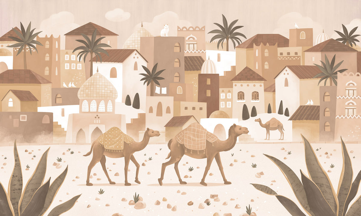 Desert Dreams – Mono wallpaper mural by Oliver Robins