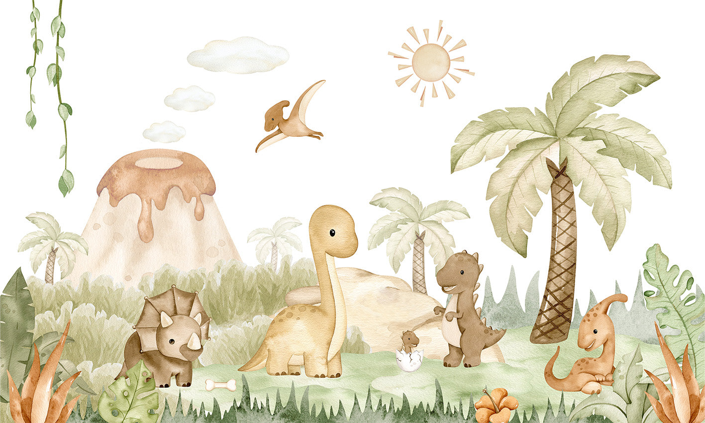 Dino Baby wallpaper mural by Oliver Robins