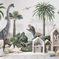 Dino Jive wallpaper mural in a children’s playroom