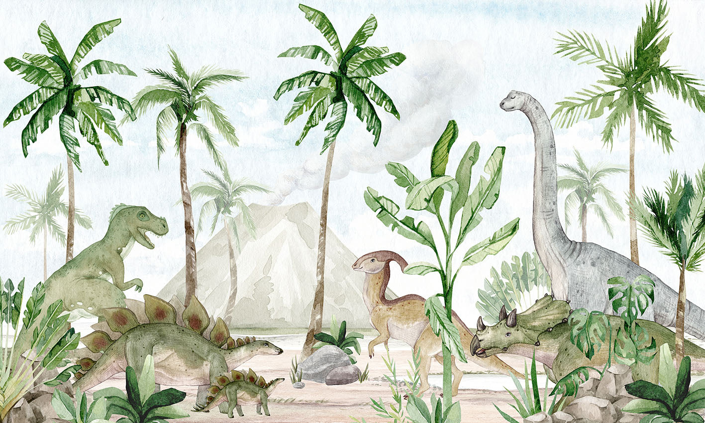 Dino Joy wallpaper mural by Oliver Robins