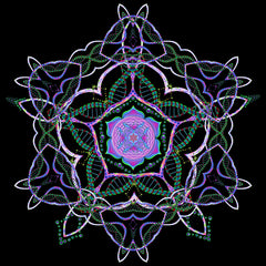 DNA Yantra neon sacred geometry wallpaper mural by Hakan Hisim