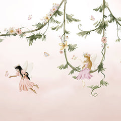 Close-up of the Dream Flight wallpaper mural by Oliver Robins