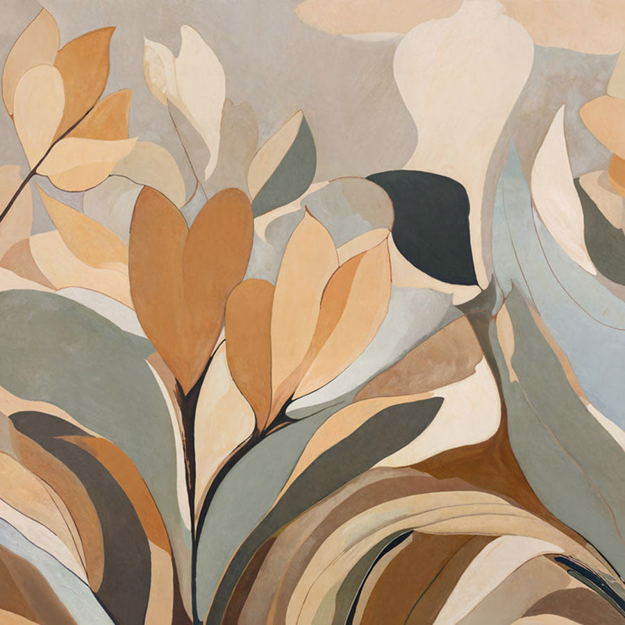 Close-up of the Emil's Bloom wallpaper mural by Grigory Gladarev