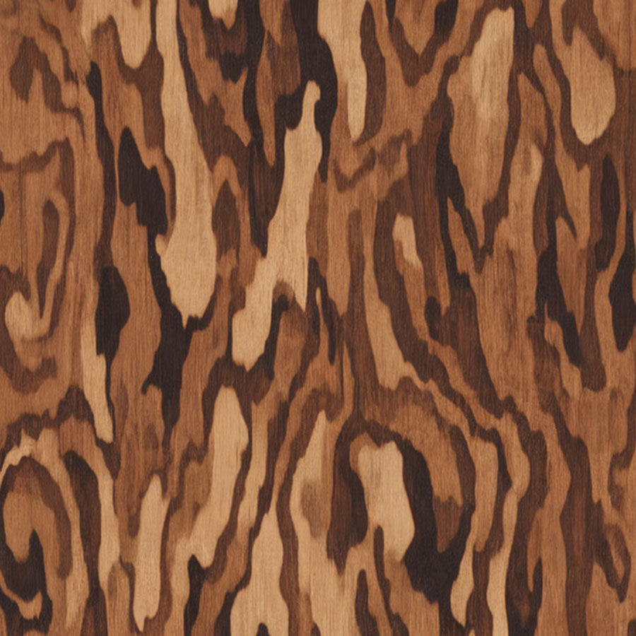 Close-up of the Ettore Walnut wallpaper mural by Grigory Gladarev