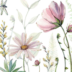 Close-up of the Fabulous Flowers wallpaper mural