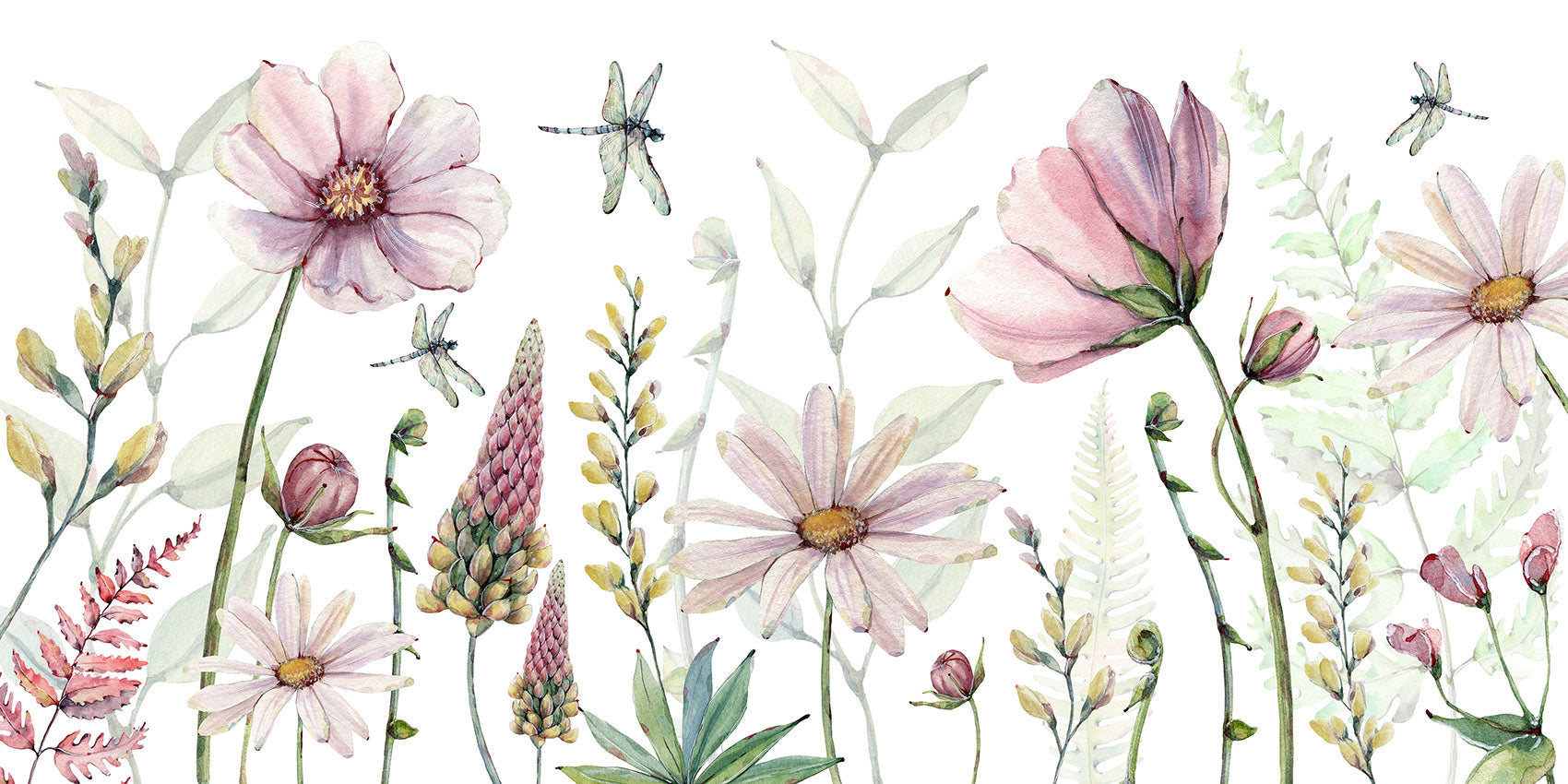 Fabulous Flowers wallpaper mural by Kikki Belle