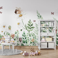Fairy Garden wallpaper mural in a children’s playroom table
