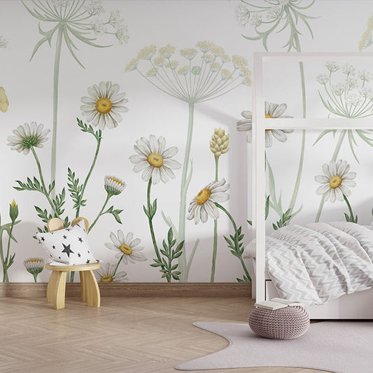 Field of Daisies wallpaper mural in a children’s bedroom