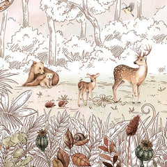 Close-up of the Forest Friends – Autumn wallpaper mural