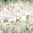 Close-up of the Forest Friends – Spring wallpaper mural