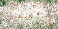 Forest Friends – Spring wallpaper mural by Kikki Belle