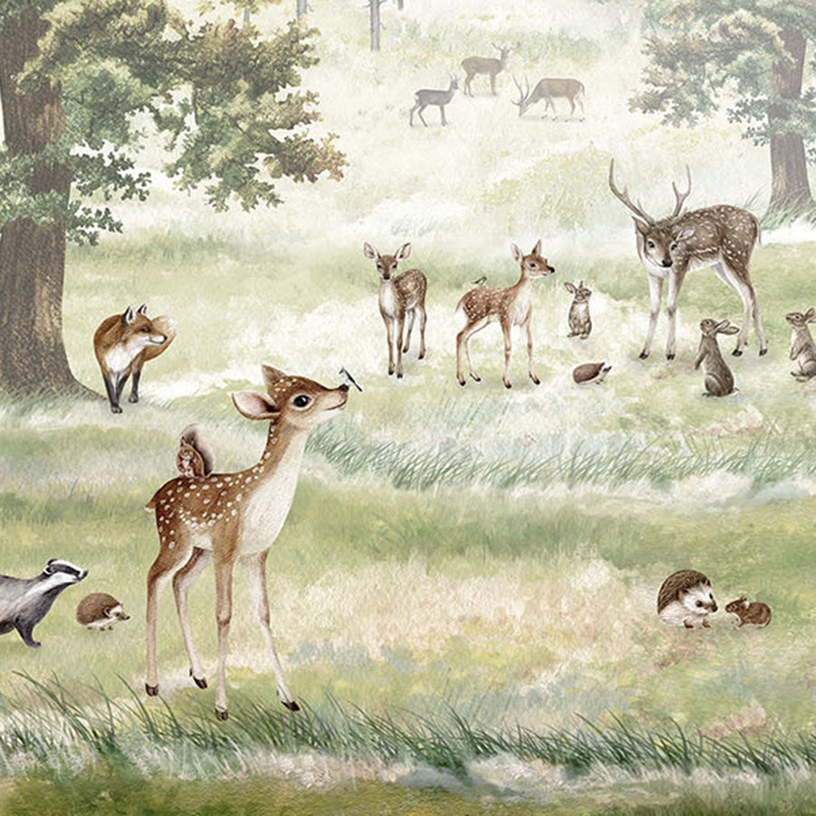 Close-up of the Forest Fun wallpaper mural