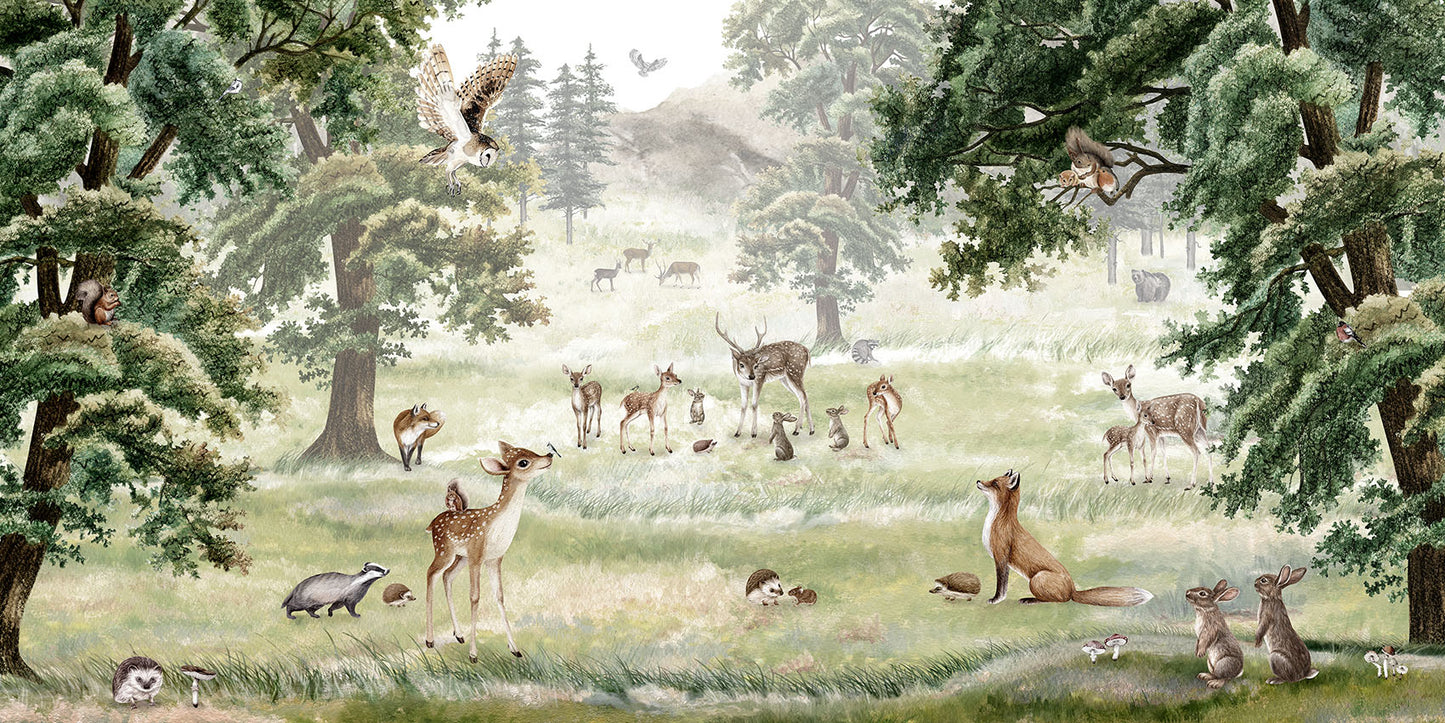 Forest Fun wallpaper mural by Kikki Belle