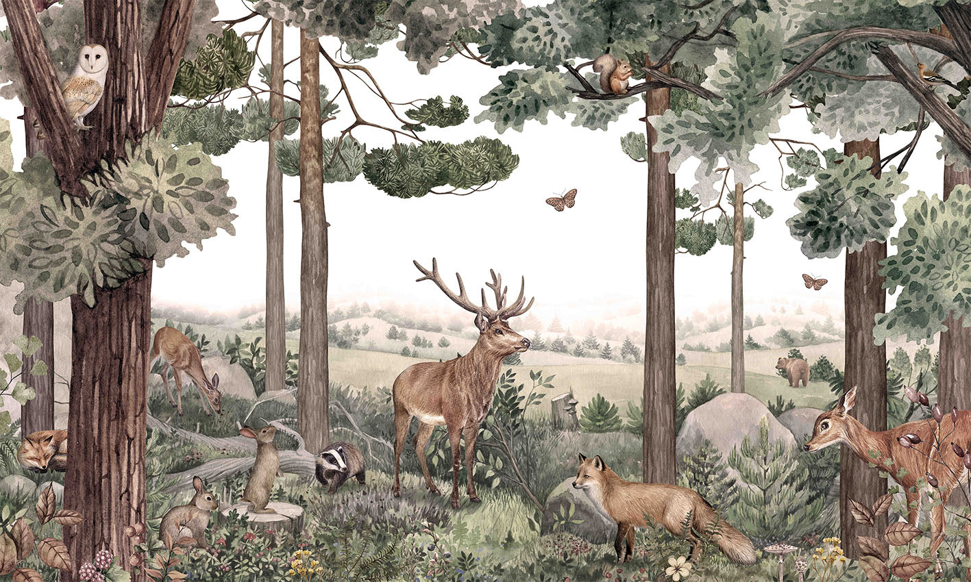 Forest Jive wallpaper mural by Kikki Belle