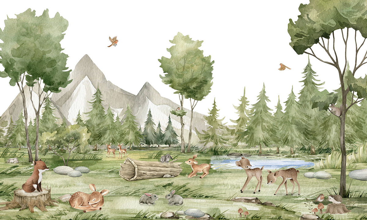 Forest Joy wallpaper mural by Oliver Robins
