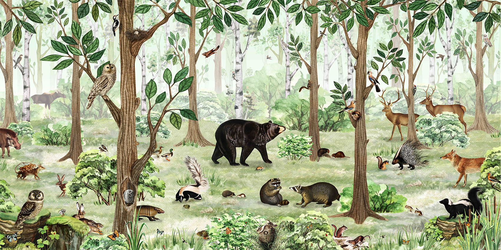 Forest Lookbook wallpaper mural by Kikki Belle