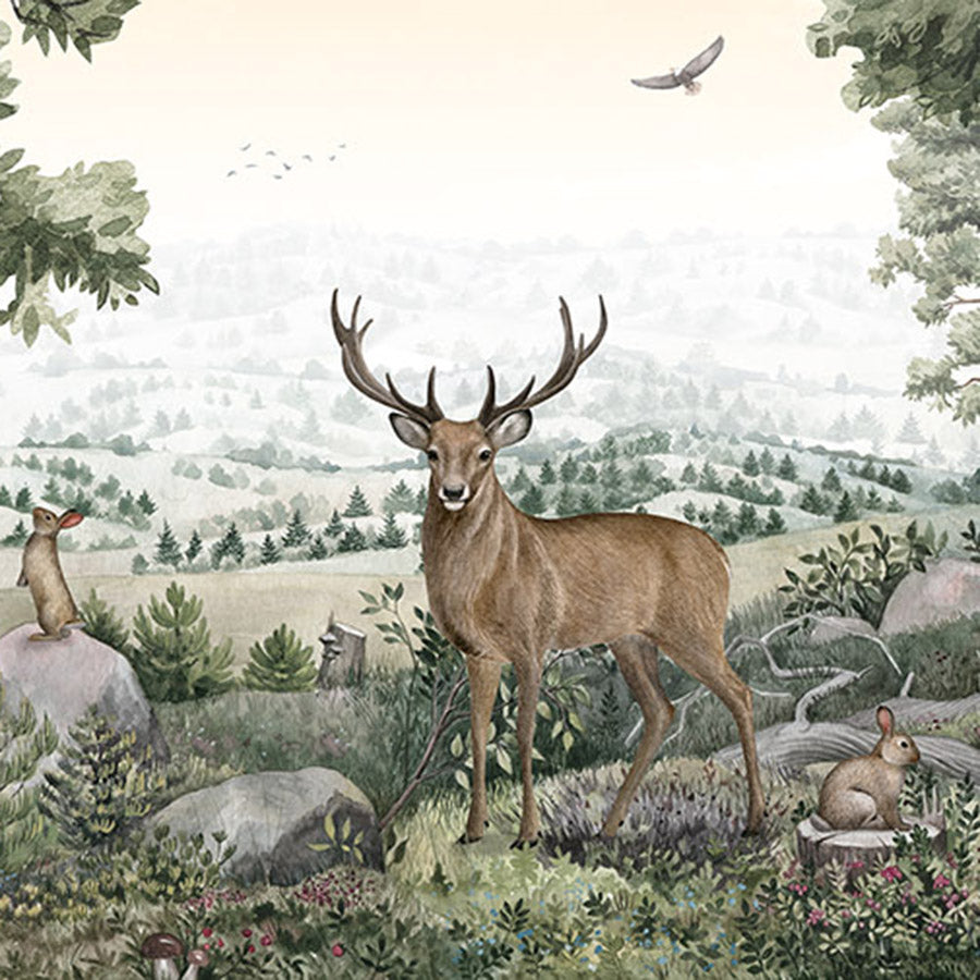 Close-up of the Forest Vista wallpaper mural