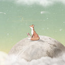 Close-up of the Fox on the Moon – Green wallpaper mural by Oliver Robins