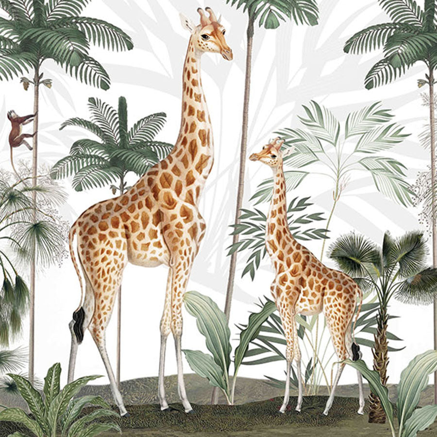 Close-up of the Gracious Giraffes wallpaper mural