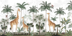 Gracious Giraffes wallpaper mural by Kikki Belle
