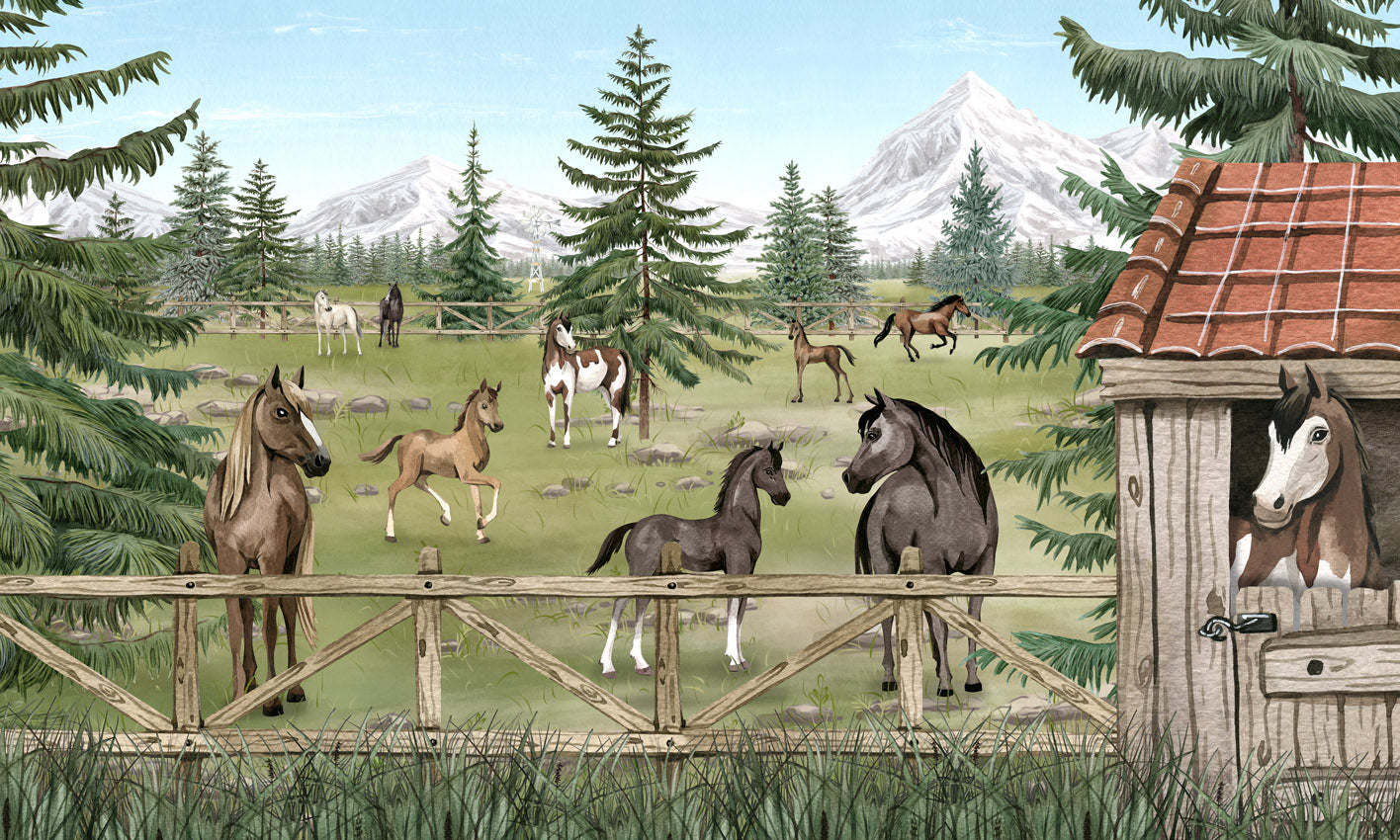 Horse Haven wallpaper mural by Oliver Robins