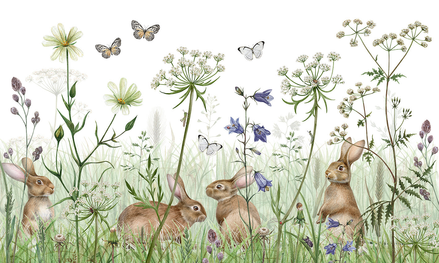 In the Undergrowth wallpaper mural by Kikki Belle