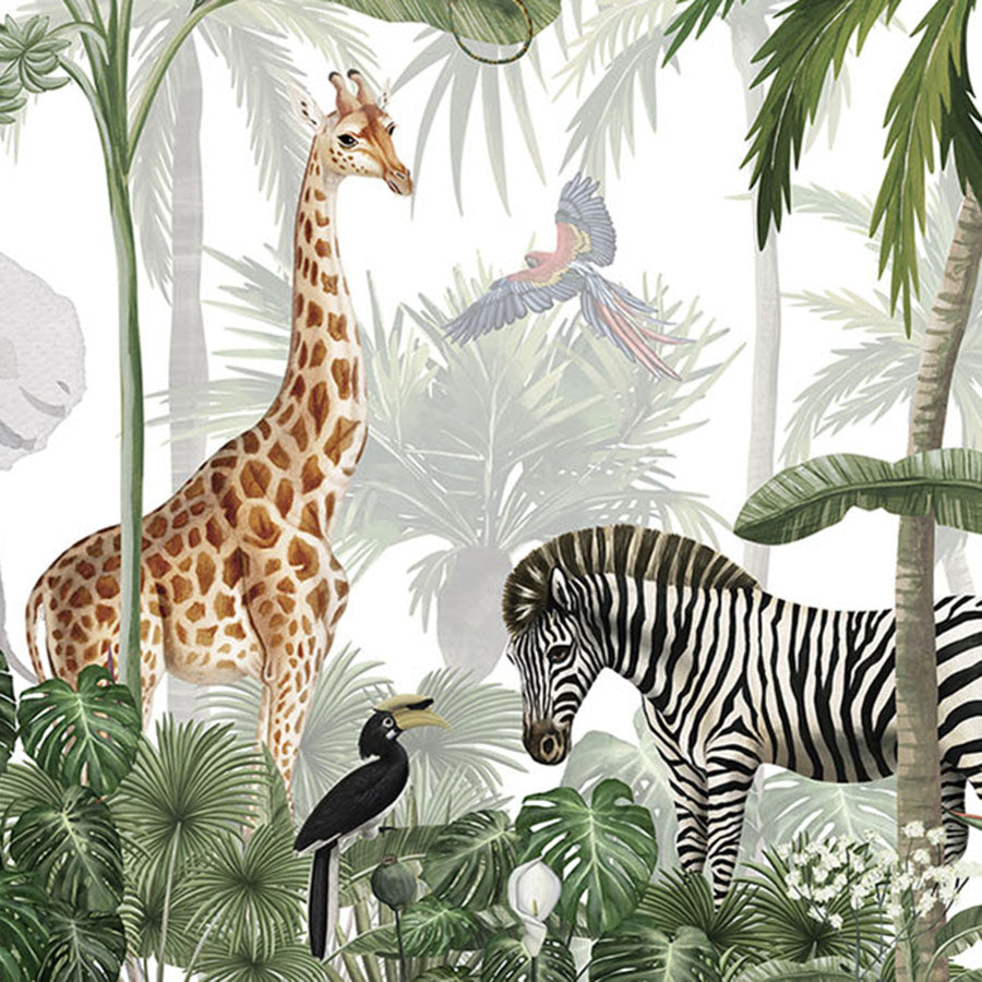 Close-up of the Jungle Jive – Green wallpaper mural