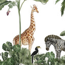 Close-up of the Jungle Jive – White wallpaper mural
