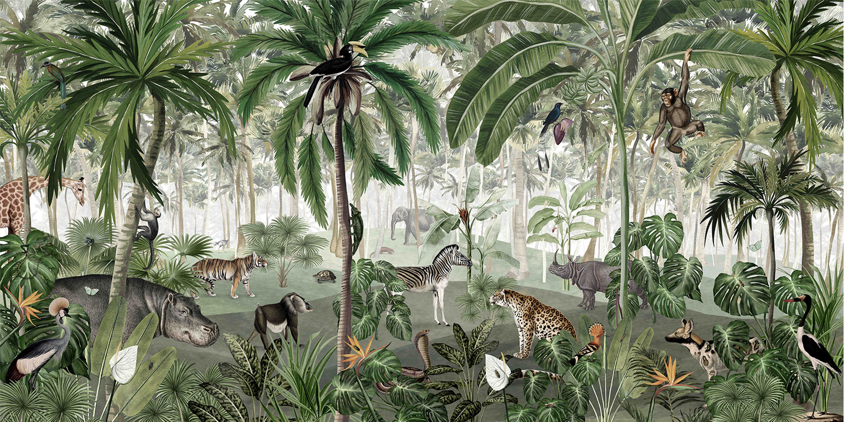 Jungle Lookbook wallpaper mural by Kikki Belle