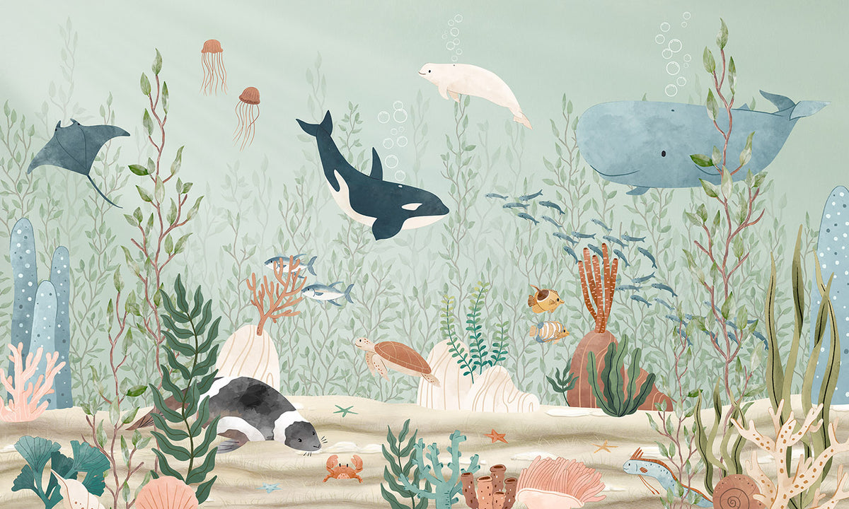 Kelp Forest wallpaper mural by Oliver Robins