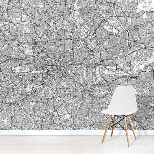 OS Landranger Map Wallpaper | Black & White