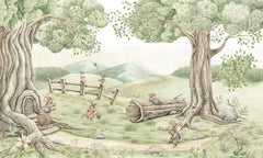 Mouse Family wallpaper mural by Kikki Belle