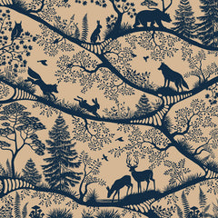 Close-up of the Nordic Nature – Beige Blue wallpaper mural by Oliver Robins