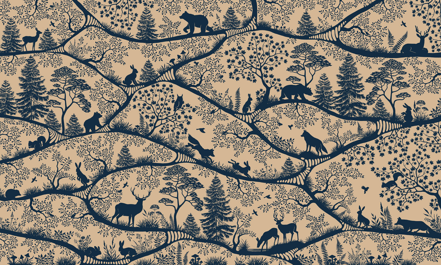 Nordic Nature – Beige Blue wallpaper mural by Oliver Robins