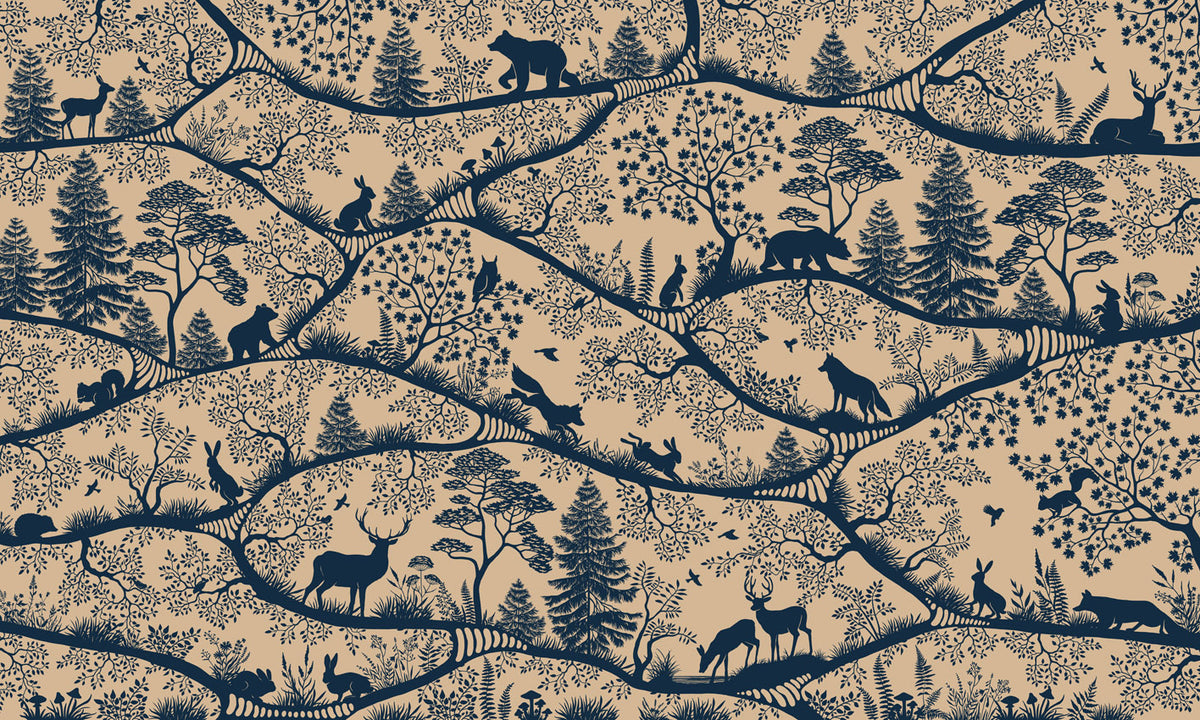 Nordic Nature – Beige Blue wallpaper mural by Oliver Robins