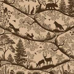 Close-up of the Nordic Nature – Beige Brown wallpaper mural by Oliver Robins