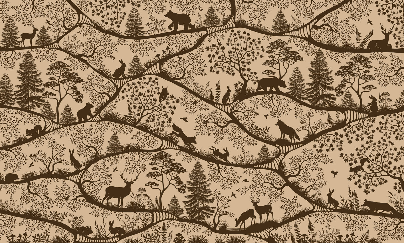Nordic Nature – Beige Brown wallpaper mural by Oliver Robins