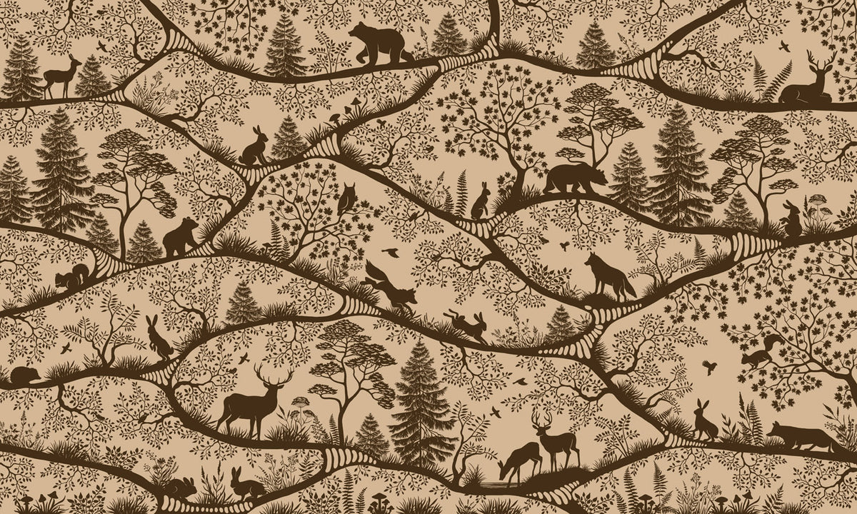 Nordic Nature – Beige Brown wallpaper mural by Oliver Robins