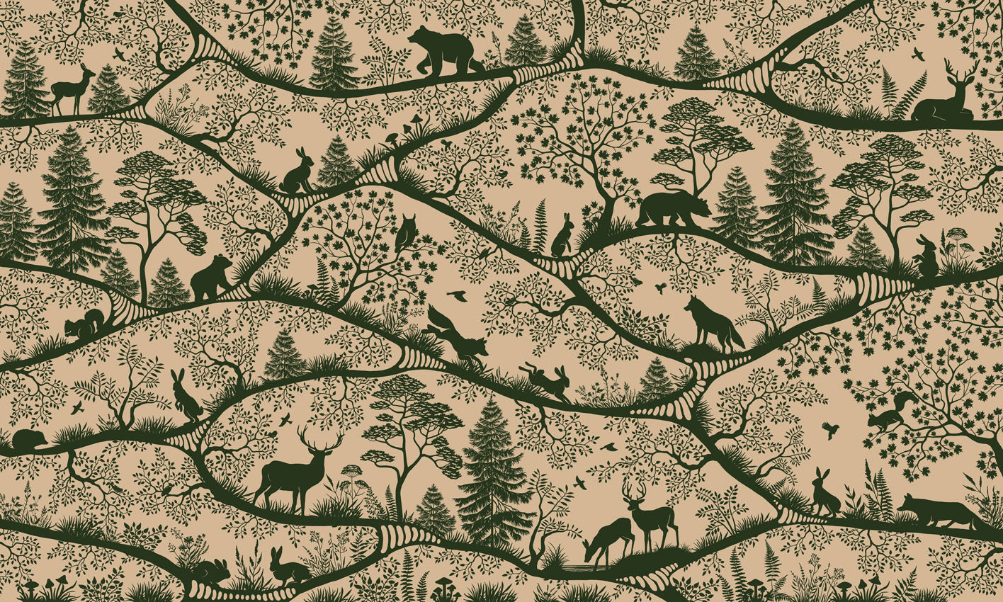 Nordic Nature – Beige Green wallpaper mural by Oliver Robins