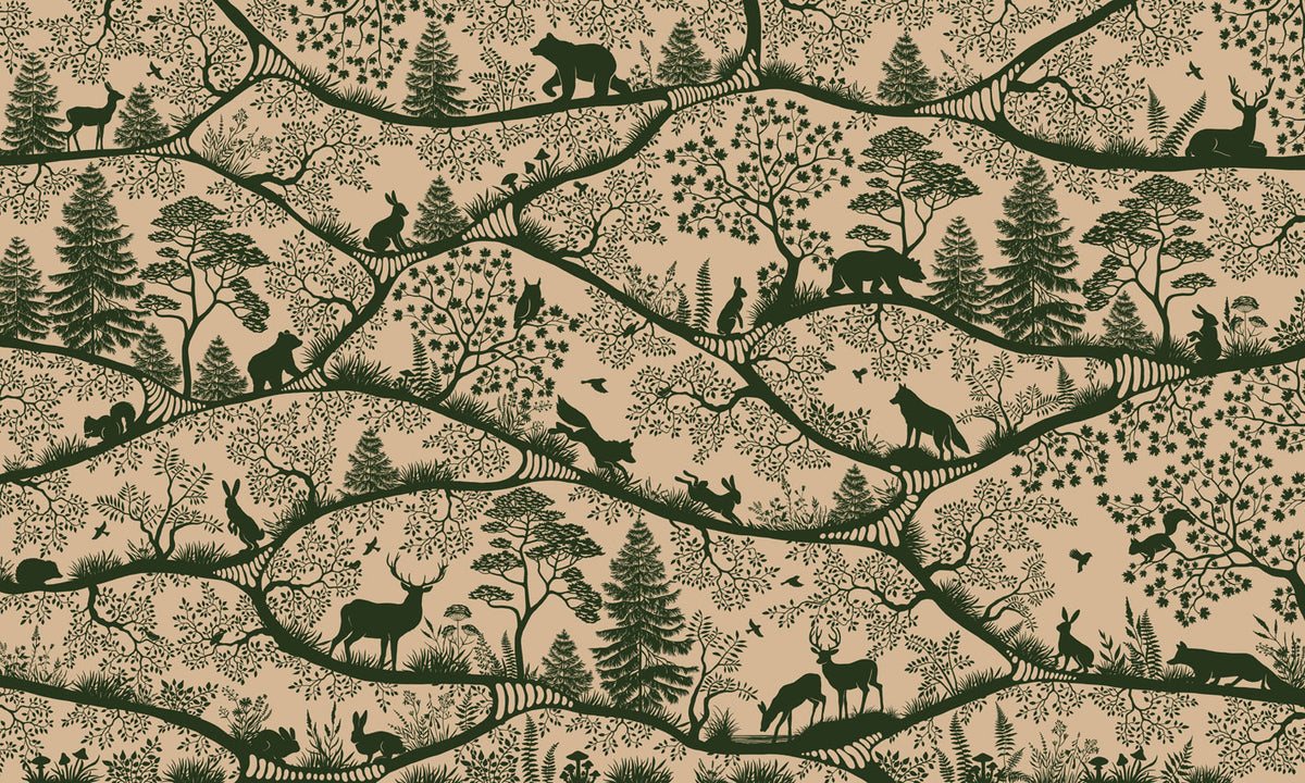Nordic Nature – Beige Green wallpaper mural by Oliver Robins