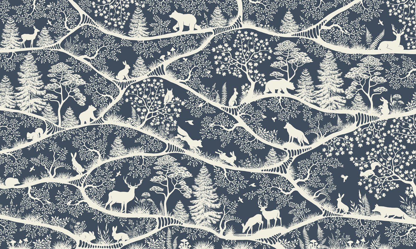 Nordic Nature – Blue White wallpaper mural by Oliver Robins