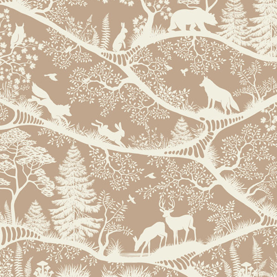 Close-up of the Nordic Nature – Brown White wallpaper mural by Oliver Robins