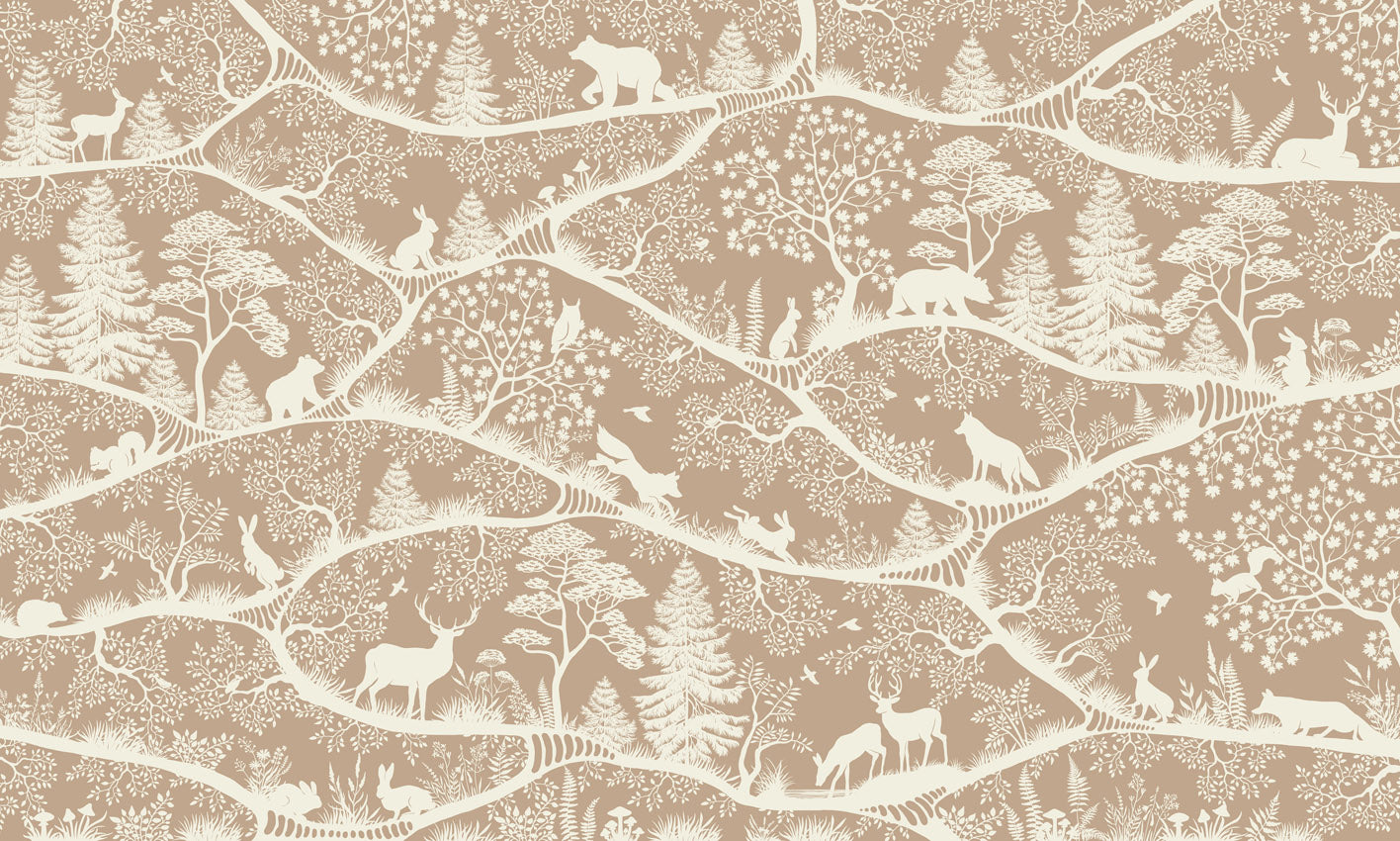Nordic Nature – Brown White wallpaper mural by Oliver Robins