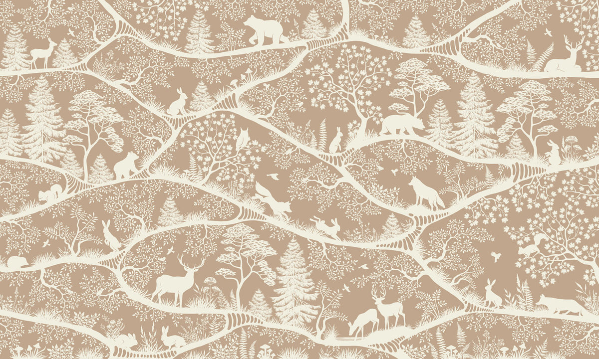 Nordic Nature – Brown White wallpaper mural by Oliver Robins