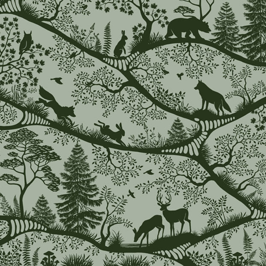 Close-up of the Nordic Nature – Green Green wallpaper mural by Oliver Robins